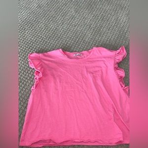 Cute Zara pink ruffle sleeve top size large